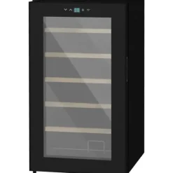 Vinkøleskabe>Vinkøleskab 24 flasker, 5–20 °C, LED, 43×45×75 cm, sort