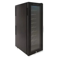 Vinkøleskab, 30-flaske kapacitet, justerbar temperatur,sort Clearance