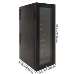 Vinkøleskab, 30-flaske kapacitet, justerbar temperatur,sort Clearance