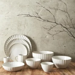 Tallerkener & Bordservicer>Vlora dyb tallerken 20cm beige