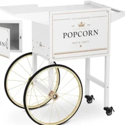 Vognbund til popcornmaskine med retro skab 51 x 37 cm - hvid og guld Clearance