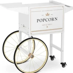 Vognbund til popcornmaskine med retro skab 51 x 37 cm - hvid og guld Clearance