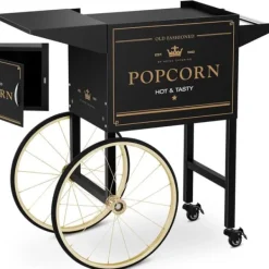 Popcornmaskiner>Vognbund til popcornmaskine med retro skab 51 x 37 cm - sort og guld