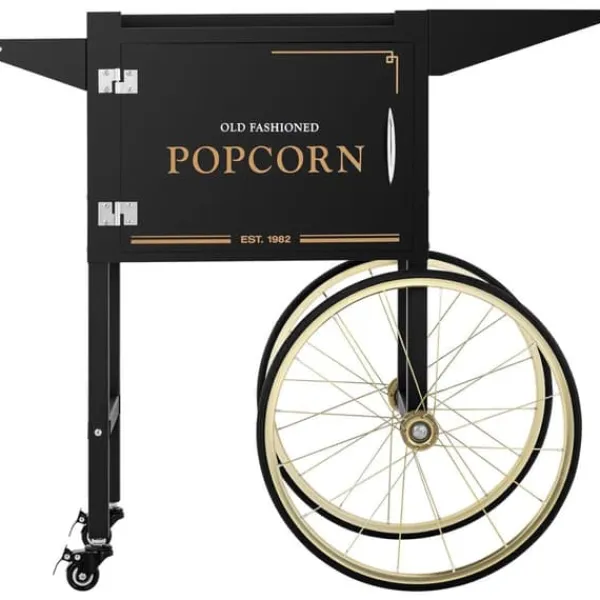 Popcornmaskiner>Vognbund til popcornmaskine med retro skab 51 x 37 cm - sort og guld