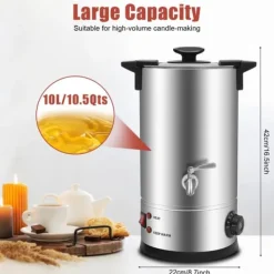 Voks Smelter, Stor Kapacitet, Hurtig Opvarmning,Sølv New