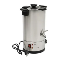 Vokssmelter til stearinlys - Smeltegryde med hane - 10 L - 304 Rustfrit Stål - Termostat 30–110 °C - 1800 W - 220–240 V - Sølv Sale