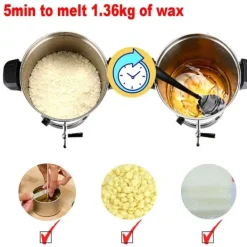 Vokssmelter til stearinlys - Smeltegryde med hane - 10 L - 304 Rustfrit Stål - Termostat 30–110 °C - 1800 W - 220–240 V - Sølv Sale