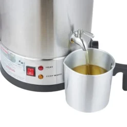 Vokssmelter til stearinlys - Smeltegryde med hane - 10 L - 304 Rustfrit Stål - Termostat 30–110 °C - 1800 W - 220–240 V - Sølv Sale