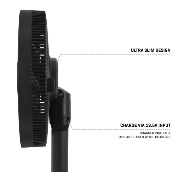 Vonroc Ventilatorer>BREEZE - Ventilator – Trådløs - Støjsvag (< 44 dB) – Sort | Inkl. Fjernbetjening