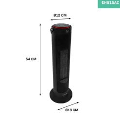 Vonroc Varmeblæser - 2000W | 20m2 - keramisk - svingfunktion | 4 Indstillinger | LED | Sort | Inkl. Fjernbetjening Sale