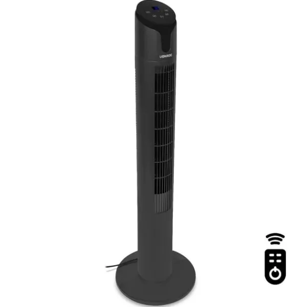 Vonroc Ventilatorer>Ventilator - Tårnventilator - 110 cm | Luksus - Stilren | 3 Hastiger, Svingfunktion, Timer | Sort | Inkl. Fjernbetjening.