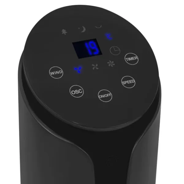 Vonroc Ventilatorer>Ventilator - Tårnventilator - 110 cm | Luksus - Stilren | 3 Hastiger, Svingfunktion, Timer | Sort | Inkl. Fjernbetjening.