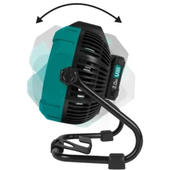 Vonroc Ventilator 20V – hybrid akku og strøm drevet | Inkl. 2x 2.0Ah akku og oplader - Inkl. adapter Hot