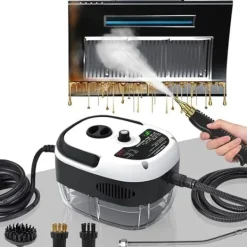 2500W damprenser håndholdt - trykdamper med 3 børstehoveder, 6 niveauer, 1000 ml vandtank Online