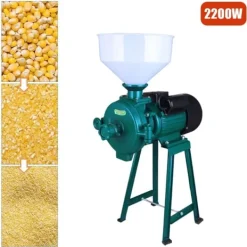 2200W Elektrisk Fodermølle, Justerbar Tykkelse, Effektiv Køling,grøn Hot