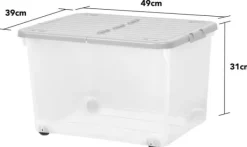 WHAM 44L OPBEVARINGSBOKS MED HJUL - KAPACITET GD 3839 Outlet