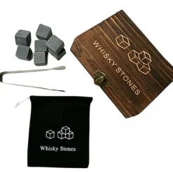 Whiskysten>Whiskey Stone Isterninger til Whiskey Gaveæske i træ