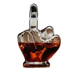 Karafler>Whiskykaraffel med langfinger til alkohol sjov gave til en fyr