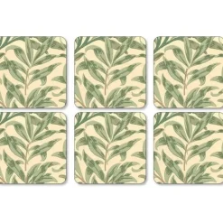 Bordskånere Til Glas>Willow Bough Coasters Green, 6-pack - Morris & Co