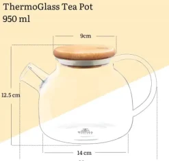 Wilmax Glaskande med tesil & bambuslåg 950 ml – varmebestandig tekande til løs te & teblomster Online