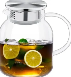 Wilmax glaskaraffel 1 L i borosilikatglas, stållåg Outlet