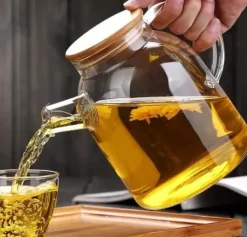 Tebryggere>Wilmax tekande i glas 1,6 l med bambuslåg – komfursikker