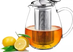 Wilmax tekande i glas 600 ml med stålsi, komfursikker Sale