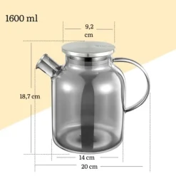 Tebryggere>Wilmax Varmebestandig Glas Tekande 1,6L Grå