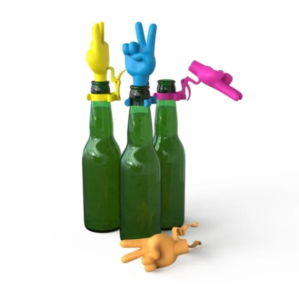 Winkee Flaskeprop - Peace Hand - Sæt med 4 stk
