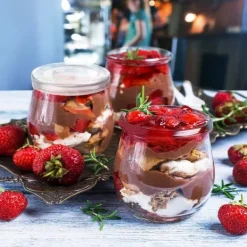 12x Glaskrukker Krukker Beholdere Kopper Yoghurtkopper Desserter 130ml Discount