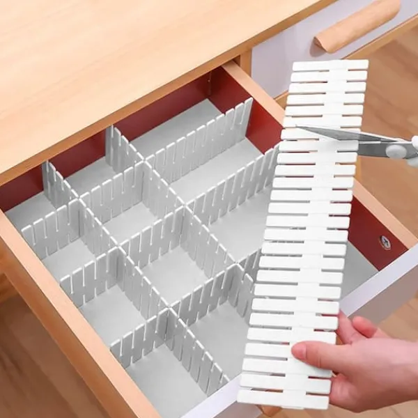 8x Skillevægge til Organisering af Skuffer - Hvid Discount