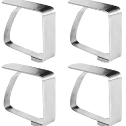 4x Stålklemmer til dug, voksdug og bordplade