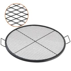 Griller>X-Marks bålplads grillrist, 36" rund madlavning, robust stål med håndtag, perfekt til camping og udendørs fest.