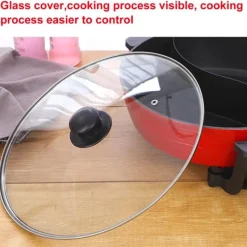 Yuanyang Hot Pot - Elektrisk hotpot-gryde - 6 L - 1300 W - Delt 2 smage - Rustfrit stål - Rød New